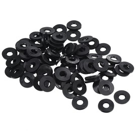 PATIKIL M6 Rubber Flat Washers 80 Pack 5 mm ID 13 mm AD Sealing Rings Washers Sealing Ring for Tap Pipe Water Hose Attachment Bolts Black