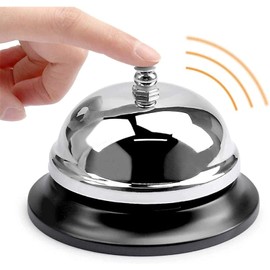 LUXE DIVA Reception Call Bell Stainless Steel Hand Held Desk Service Bell Attention Call Ringer Counter Bell for Hotels, Schools, Restaurants, Reception Areas, Hospitals, Warehouses & Bars (1)