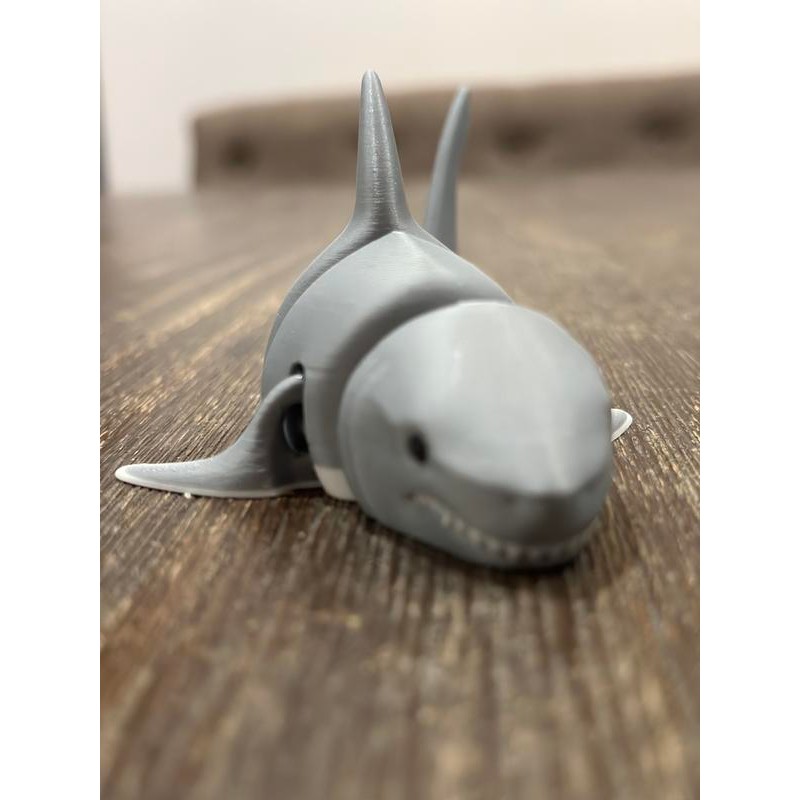 3D Printed - Articulating Flexi Great White Shark - High