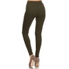 Women's Cotton Blend Stretch Skinny Pull On Pants Jeggings (Olive