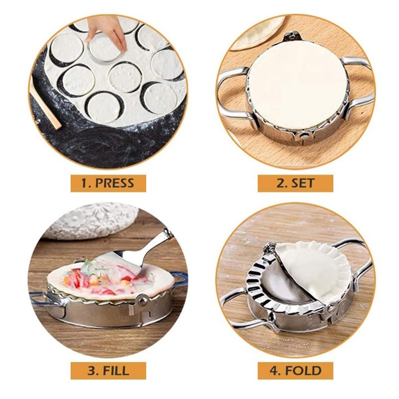 Ravioli Stamp Maker Cutter with Roller Wheel Set of 5,