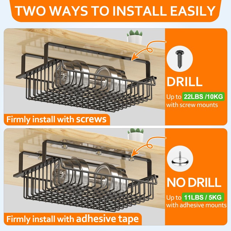 ENONCI Under Desk Drawer, Slide Out Design,No Drill Metal Under