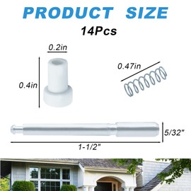 14 Pack Window Screen Plunger Latches with Caps,5/32" x 1-1/2" Window Screen Plunger Pins,Replacement Window Screen Clips for Securing Window Screens