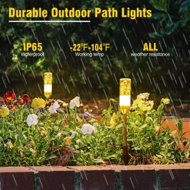 GreenClick LED Pathway Lights, 4.8W 12V AC/DC Low Voltage Path Lights, 570 Lumen 6 Pack Extendable Outdoor Landscape Lighting IP65 Waterproof Garden Lights for Yard Walkway Driveway, 2700K