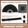 Blulu Large Chinese Folding Fans for Line Dancing with Bandanas