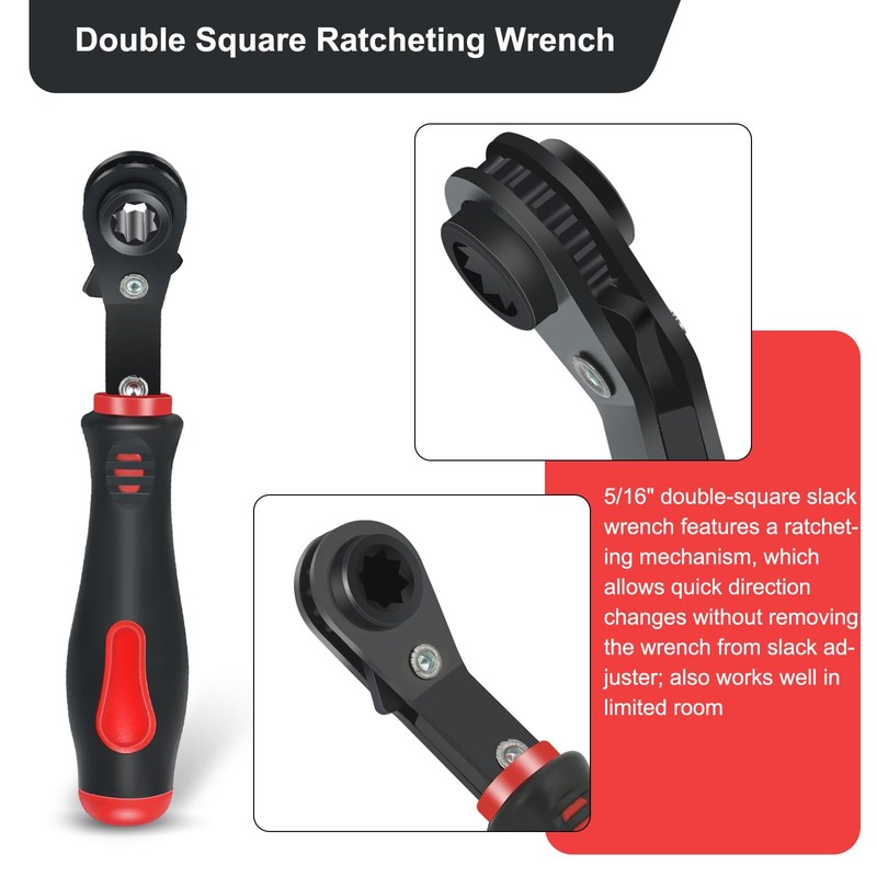 EXJIOTA Automatic Slack Adjuster Tools, 5/16" Brake Adjustment Tool Ratcheting