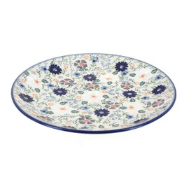 Blue Rose Polish Pottery - Gray Carnival Dinner Plate - 10" Diameter - Great for Everyday Dining, Casual Dining, or as Formal Dinnerware