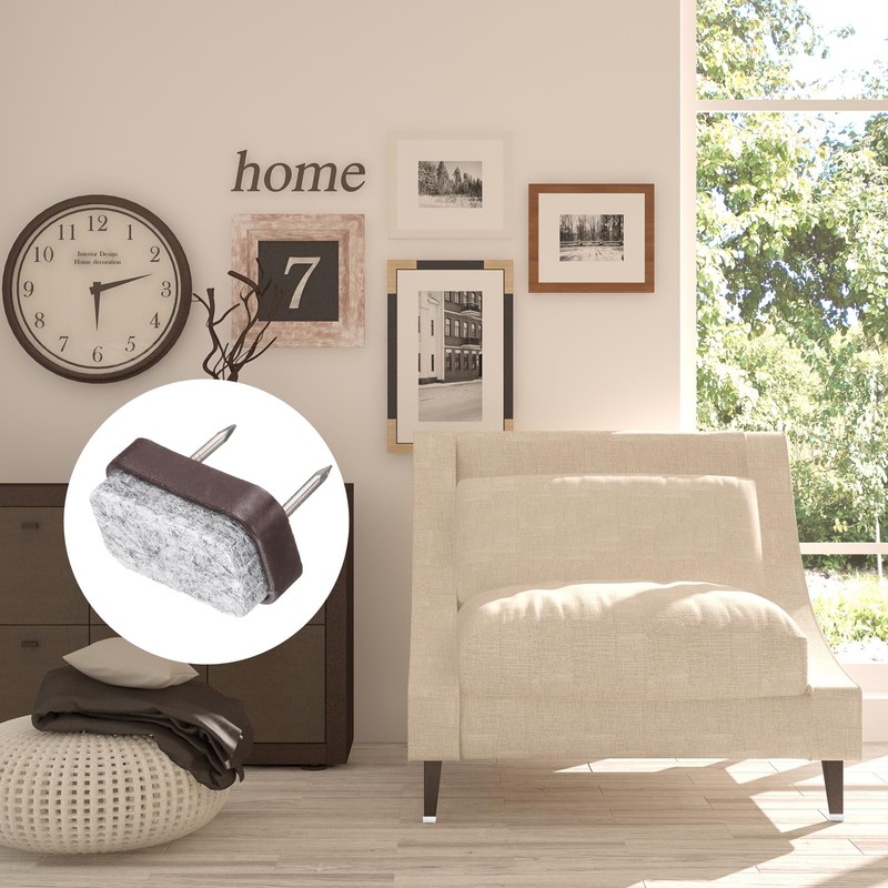 sourcing map 12Pcs Nail-on Felt Furniture Pads, Rectangular Felt Pads