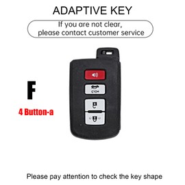 HIBEYO Key Fob Cover Compatible with Toyota Avalon Camry Corolla Highlander Rav4 TRD Sequoia Tundra Tacoma 4Runner Land Cruise Soft TPU Key Case Shell with Keychains-F Type (4 Button-a)