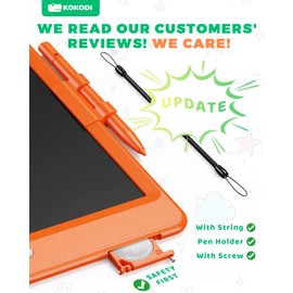 KOKODI LCD Writing Tablet, 10 Inch Colorful Toddler Doodle Board Drawing Tablet, Erasable Reusable Electronic Drawing Pads, Educational and Learning Toy for 3-6 Years Old Boy and Girls