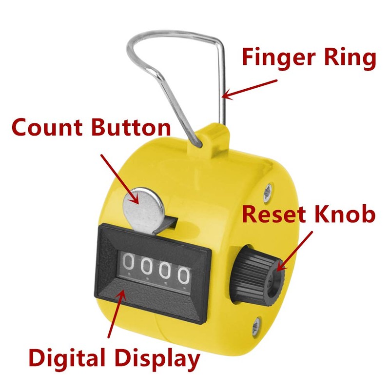 GOGO ABS Handheld Tally Counter 4 Digit Display Clicker for