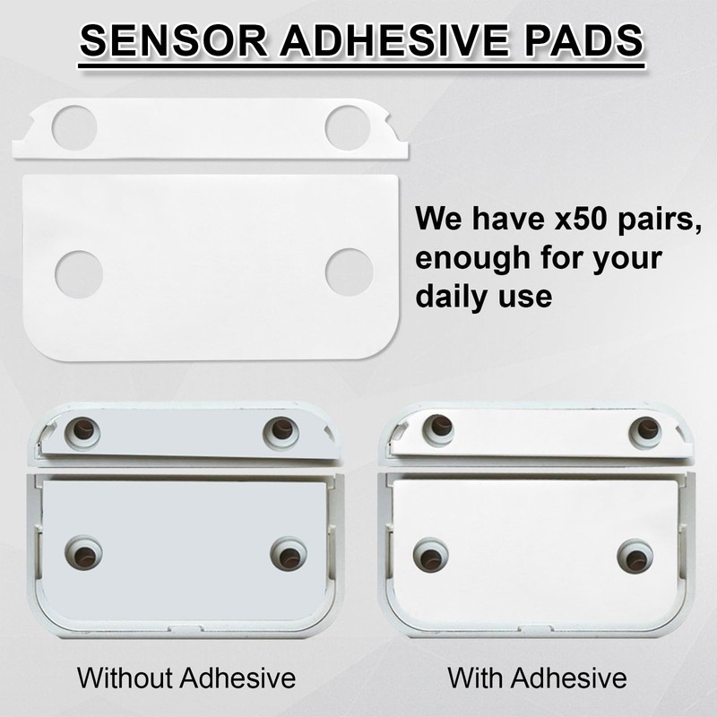 BOXOB 50 Pairs Alarm Sensor Adhesive Strips, Durable Pre-Cut Double