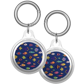 XtremePads Case, Compatible with Apple Airtags Finder - Protective Soft TPU Keychain Cover, for Pets, Bags, Keys (Tropical Fish Line)