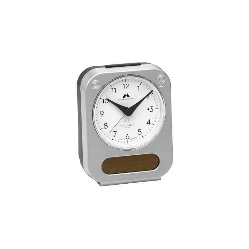 Uhren Manufaktur Schwarzwald Wireless Solar Alarm Clock, Longer Runtime, Quiet