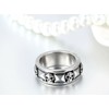 JewelryWe Stainless Steel Skull and Pyramid Combination Cast Band Ring