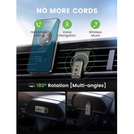 HVMLAK Air88 Aux Bluetooth Adapter for Car, Bluetooth 5.3 Receiver with Rotatable 3.5mm Jack for Home Stereo Music Streaming, Handsfree Call, Volume or Track Control, Metal Case, 12 Hours