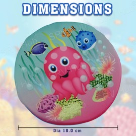 1x Octopus Design Splash Water Skimmer, Soft Catch Flying Disc, Beach Play Disc Toy, Outdoor Sports Foam Flying Disk Summer Floating Water Toys for Kids and Adults 18cm