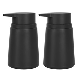 Topsky - Dispensador de jabón líquido con bomba de plástico, 320 ml, negro, resistente al óxido, sin BPA ni plomo