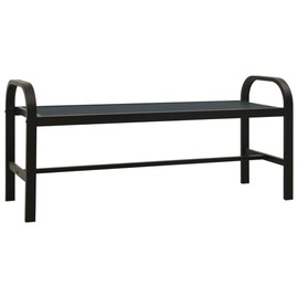 Garden Bench Black Steel, WPC Standard Durable Garden Bench, Outdoor Benches, 317137