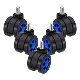 PATIKIL 3 Inch Office Chair Wheel Replacement, 5 Pack Desk Chair Wheels with 7/16" x 7/8" Quite Rolling Caster Wheels 154 Lbs Per Wheel for Wood Floors Carpet, Blue
