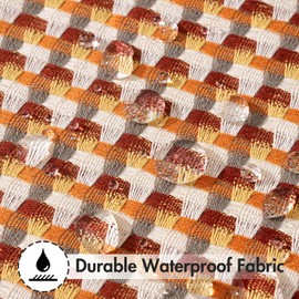 MIULEE Pack of 2 Outdoor Throw Pillow Covers Decorative Farmhouse Square Waterproof Pillows for Tent Patio Garden Balcony Sofa, 18x18 Inch Burnt Orange