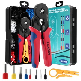 Crimping Pliers Wire End Ferrules Set for 0.25-10 mm², Cable Lug Set 1200 Pieces, Insulated High-Quality Crimping Pliers Set, Wire End Ferrules, Electrician Professional Crimping Tool Set, Crimping