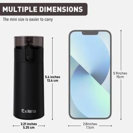 Exllena Small Water Bottle 150ml with Straw - Small Flask with One-Hand Open Design, Leak-Proof Locking Lid, 4-6 Hours Hot/Cold Retention and Portable for Coffee, Milk, or Any Beverage(Black)