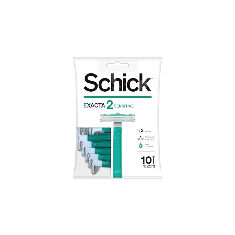 Schick Exacta2 Sensitive Disposable Razor, 10 Count (1Pack)