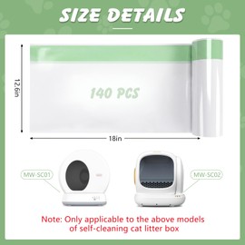 140 Cat Litter Box Liners For Meowant Mw-Sc01/Sc02/Sc09, Drawstring