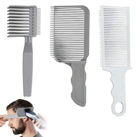 Hair Cutting Comb, Pack of 3 Hair Cutting Aid, Adjustable Hair Cutting Stencil, Curved Positioning Comb, Hair Cutting Comb, Transition for Men (Grey)