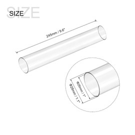 sourcing map Plastic Pipe Rigid Polycarbonate Round Tube Clear 1"(26mm) ID 1.1"(28mm) OD 9.6" (245mm) High Impact for Lighting, Models, Water Plumbing