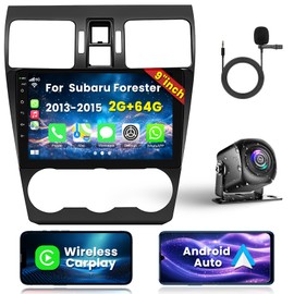 2+64G for Subaru Forester 2013 2014 2015 Android 13 for Car Radio, 9 Inch IPS Touch Screen Car Stereo with Wireless Carplay/Android Auto, DSP, Bluetooth5.2, Backup Camera, OBD2/DVR/TPMS