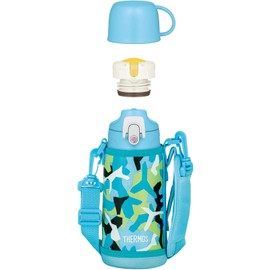 Thermos FJJ-601WF BLWH Vacuum Insulated 2-Way Bottle, 0.6L/0.63L Blue White