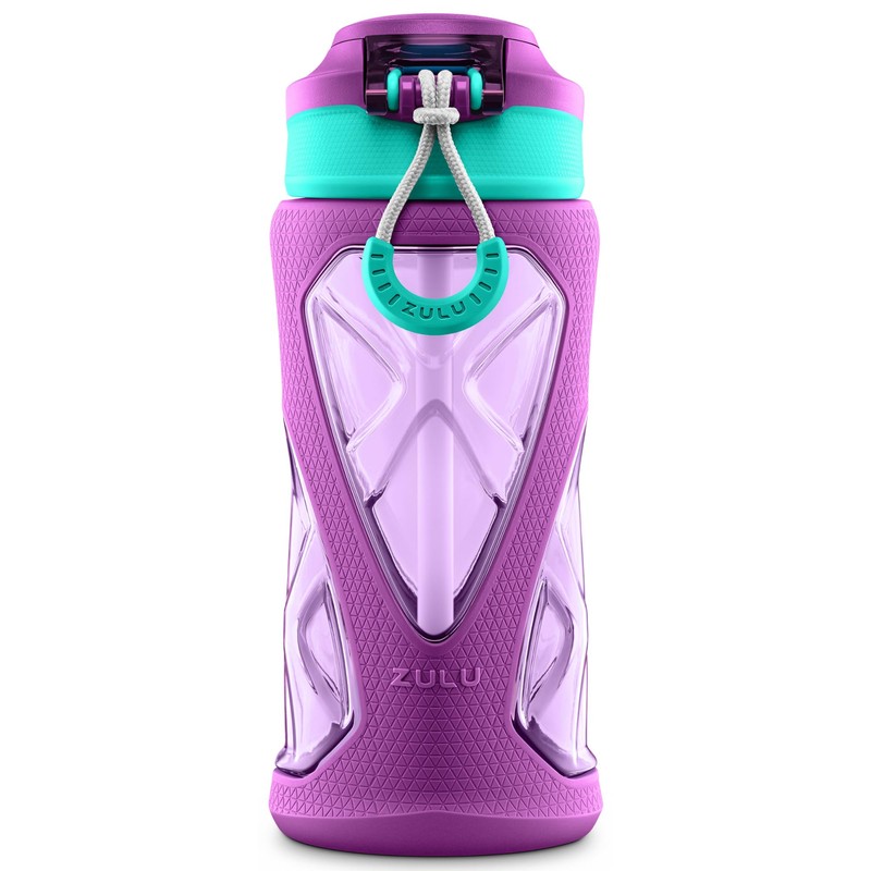 ZULU Torque 16oz Plastic Kids Water Bottle with Silicone Sleeve