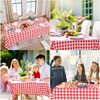 Shunshi 2 Pack Plastic Tablecloths 137x274cm, Disposable Checkered Rectangle Tablecloth,