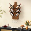 Hoctieon Wine Rack Wall Mounted, 6 Bottles Wood Wine Rack