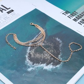 Cimenexe Bohemian Layered Finger Bracelet Minimal Slave Bracelet Gold Ring Bracelet Beach Ring Hand Chain Bracelet Jewelry for Women and Girls Gifts