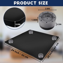 Alfombrilla de silicona para mini refrigerador con 4 elevadores de base, 61 cm x 61 cm Alfombrilla para debajo del refrigerador de mini refrigerador Bandeja reutilizable para goteo de mini
