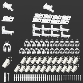 Curtain Track Accessories for Flexible Curtain Track, Bendable Curtain Track Kits Includes Ceiling Wall Mount Brackets, Curtain Track Rollers Hooks Curtain Track Hardware for Two Ways Installation