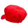 Mario Mustache Logo Embroidered Cotton Elastic Newsboy Cap - Red
