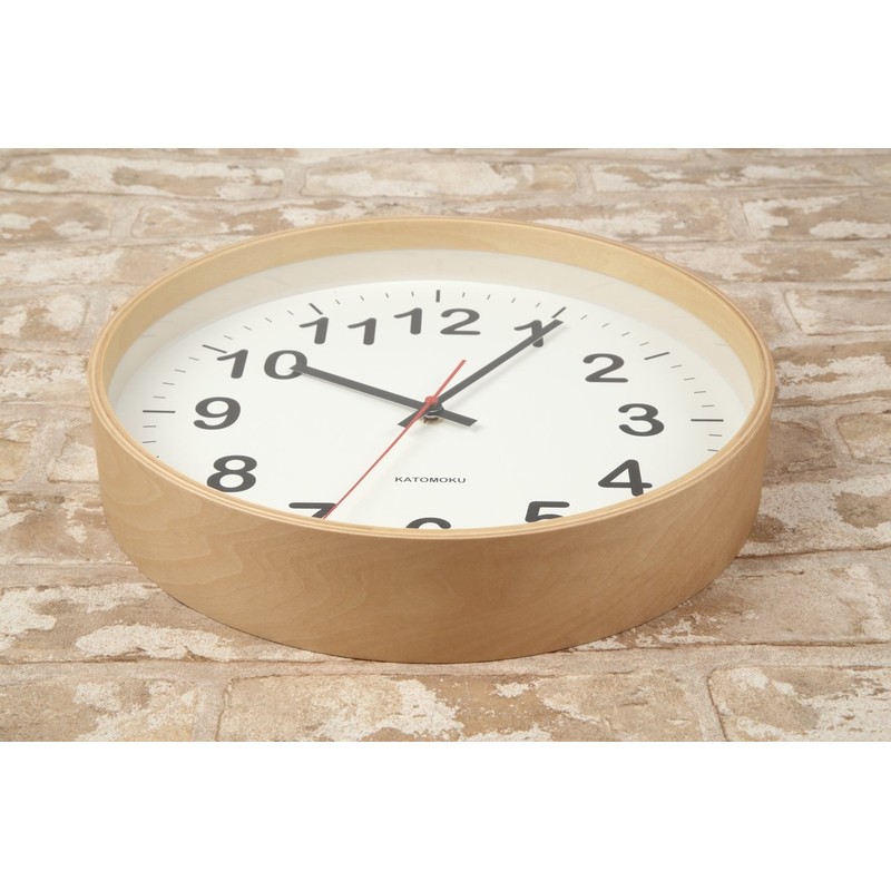 KATOMOKU Plywood Wall Clock 2, Continuous Second Hand, Km -