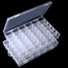 Gospire 2PCS 36 Grids Clear Plastic Jewelry Box Organizer Storage