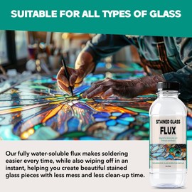 Liquid Zinc Flux for Stained Glass - 4oz - Stained Glass Flux for Soldering Work, Glass Repair and More - Liquid Flux for Stained Glass Solder - Stain Glass Tools and Supplies - Stained Glass Kit