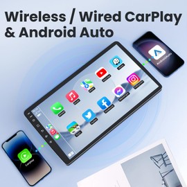 [8 Core 4+64G] for Toyota Camry Radio 2007-2011: 9" 1280 * 800 HD Touch Screen Stereo with Wireless CarPlay Android Auto 5G WiFi GPS Bluetooth 5.0 AM FM RDS SWC Backup Camera