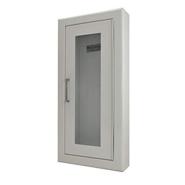 Larsens 2409-R4 Semi-Recessed Fire Extinguisher Cabinet-White Baked Enamel by Larsens