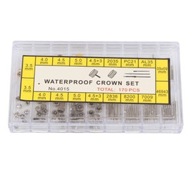 Akozon Watch Stem Extender + Crowns Accessory Repairing Replacement Tool Kit with Box