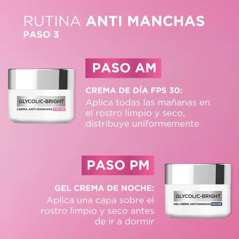 Oréal Paris Kit Anti Manchas Glycolic Bright Rutina Completa Ácido