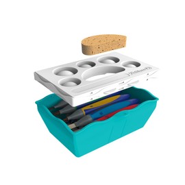 Pelikan 816977 Creative Factory Painting Accessories Set, Large, Including 5 Griffix Brushes and 5 Tempera Tubes, 1 Piece