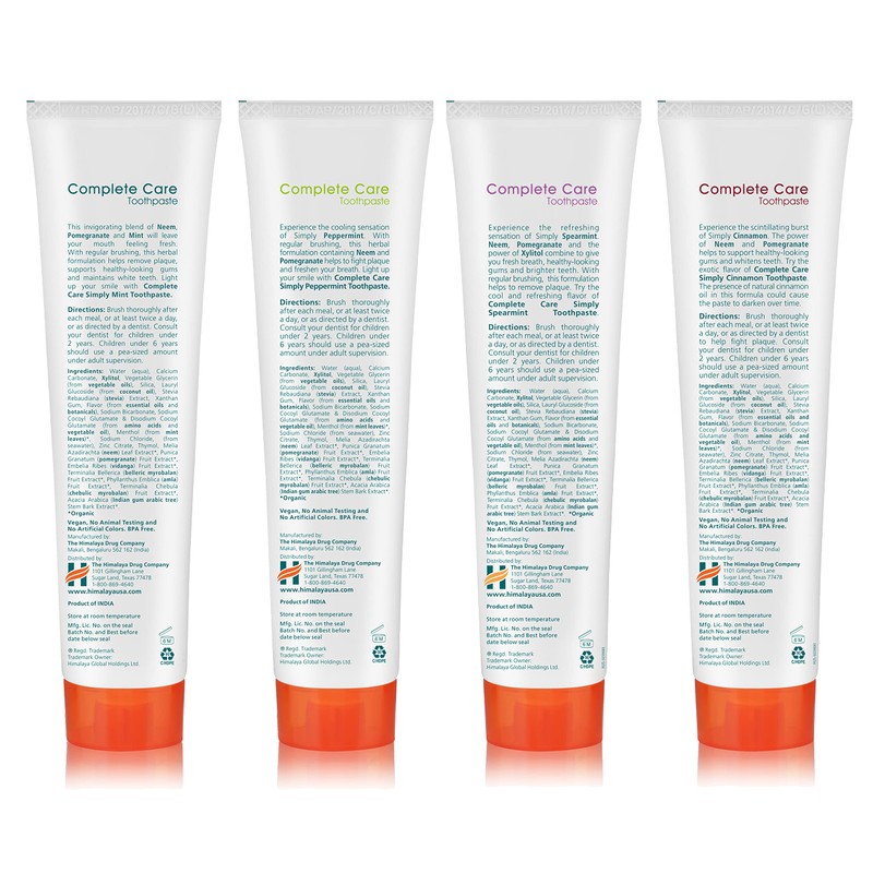 Himalaya Botanique Complete Care Toothpaste, Herbal, Variety Pack, Fights Plaque,