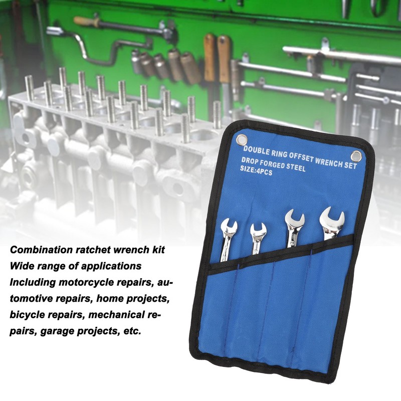 Flex Head Ratcheting Combination Wrench Set Chrome Vanadium Steel Quick